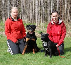 Sabina, Fliza och Linnea med Doris